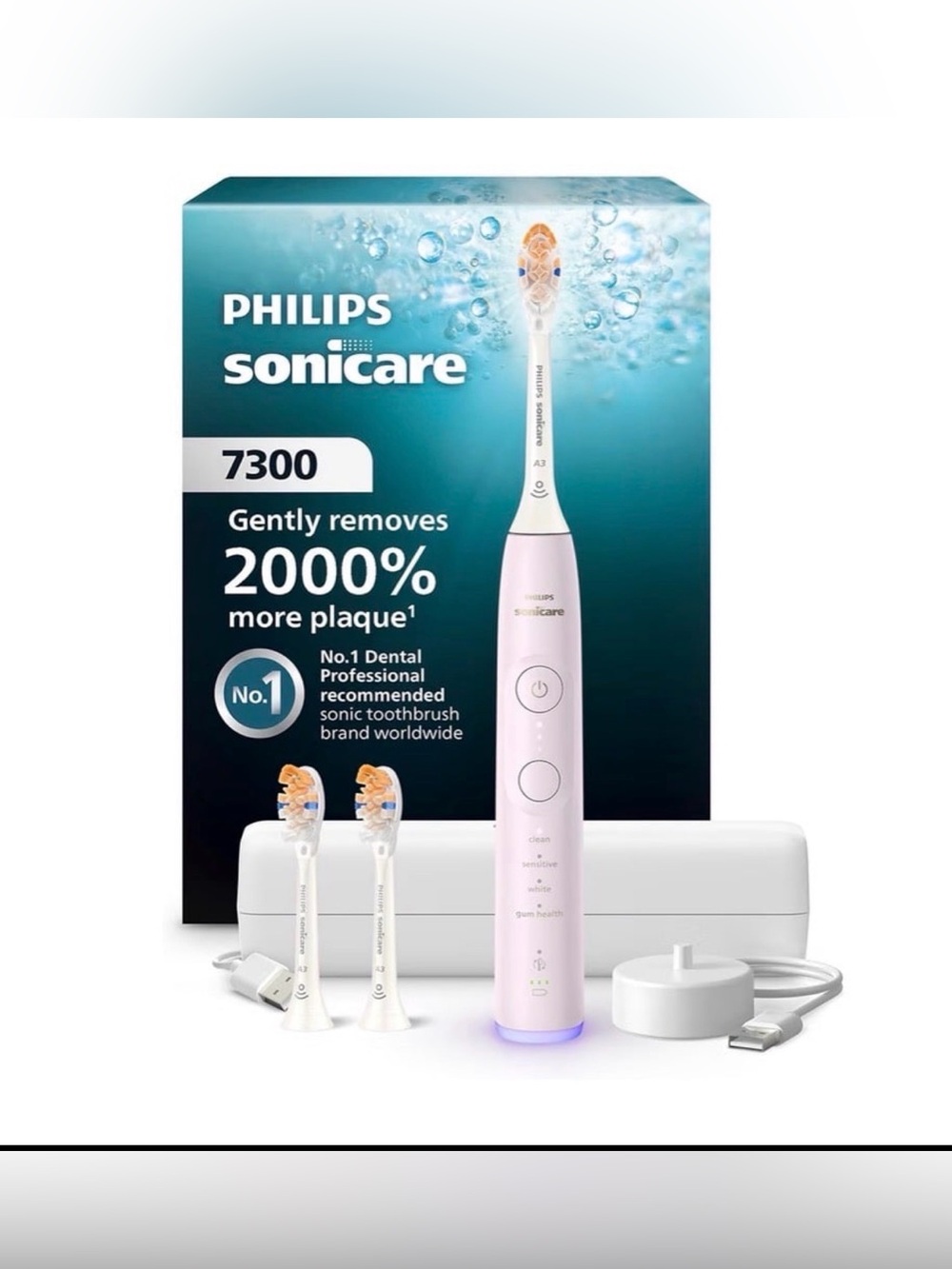 Philips Sonicare 7300 Rechargeable Electric Toothbrush, 3 Brush Head